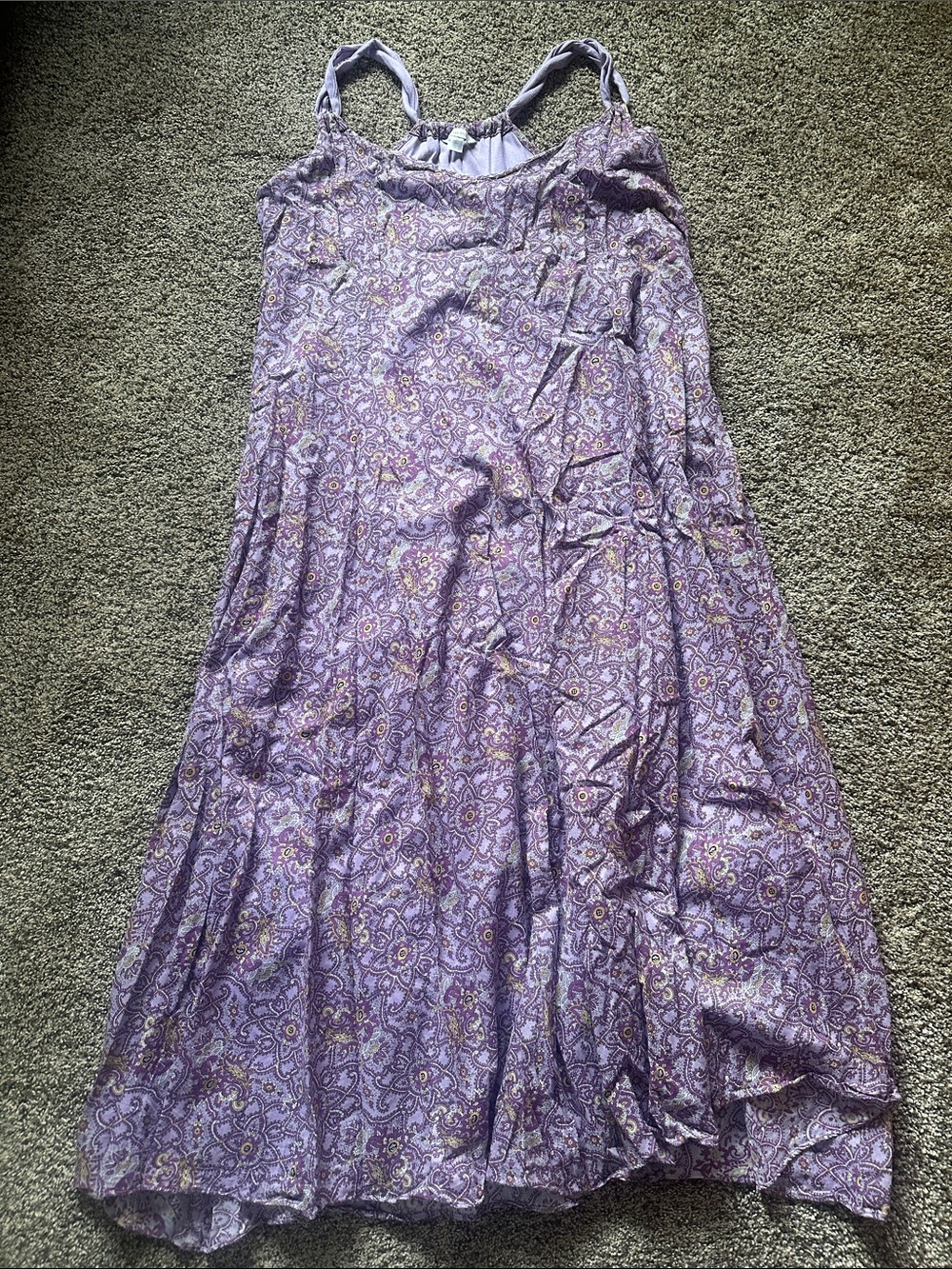 Garnet Hill Purple Paisley maxi dress